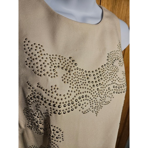 Lush Dresses & Skirts - Lush Sz M Ecru Gold Studded Western Embellished Tank Dress Sleeveless #581‎